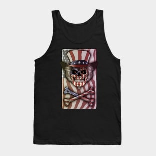 Uncle Sam Skull, America, 4th of July Tank Top